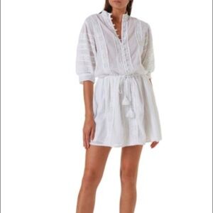 Melissa Odabash White Tassel Tie Mini Dress